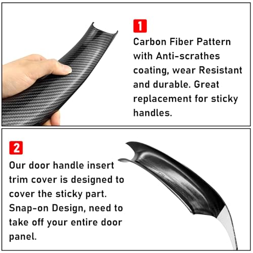 Jaronx Compatible with BMW X3/X4 Door Handle Covers, 3PCS Left/Right Interior Door Pull Handle Covers for BMW X3 F25 2010-2016, X4 F26 2014-2017 (Carbon Fiber Pattern) - color: Carbon, size: 3 Pieces