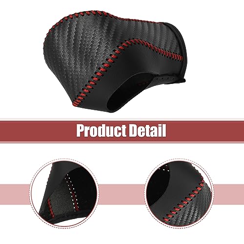 X AUTOHAUX Car Automatic Gear Shift Knob Cover Protector with Red Thread Carbon Fiber Pattern for Chevy Equinox 2018-2021 for Honda CRV 2015-2016 - color: Red