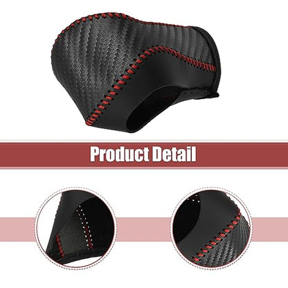 X AUTOHAUX Car Automatic Gear Shift Knob Cover Protector with Red Thread Carbon Fiber Pattern for Chevy Equinox 2018-2021 for Honda CRV 2015-2016 - color: Red