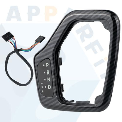 Transmission Shifter Bezel with Wire Harness 5YD27LS5AA 5YD27XSAAA 68413957AA Carbon Fiber for Gear Shift Compatible with 2014-2018 Jeep Cherokee Service Shifter - color: Carbon Fiber