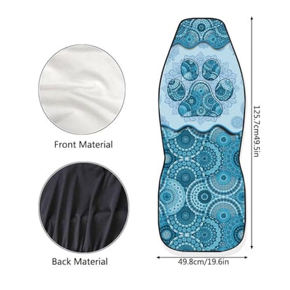 Dreaweet Boho Car Seat Covers Front Seats Dog Paw Car Accessories for Women 2 Piece Washable Front Seat Cover Universal Fit Most Vehicle SUV Sedan Trucks,Blue - color: Boho Dog Paw Blue