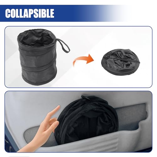 Collapsible Car Trash Can, Mini Portable Automotive Garbage Bag, Pop-Up Vehicle Rubbish Bin, Waterproof Waste Basket Bin with Magic Sticker, Hanging Washable Auto Trash Bag (1PC) - size: 1PC