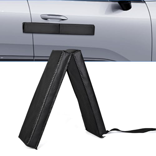 Hivexagon Magnetic Car Door Dent Protector for Non-Aluminum Door Frame Removable Soft Cushion Vinyl Carbon Fiber Embossed Prevent Scratches and Dent Damage (Black) - color: Black