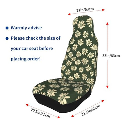 Car Seat Cover Sage Green Daisy Bucket Seat Protection, Easy to Install Seat Covers Cushion for Car Truck Van SUV Hippie Floral Vehicle Cushion Covers Universal Fit - color: Daisy