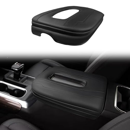 Muslogy Center Console Armrest Cover Fit for Chevy Silverado & GMC Sierra 1500 2500 3500 2022-2026 Accessories, Comfort Armrest Pad Console Lid Cushion Vegan Leather 1-Inch Extra Thick(Bucket Seat) - size: 1) 22-25 |Silverado & Sierra| Bucket Seat, +Thick