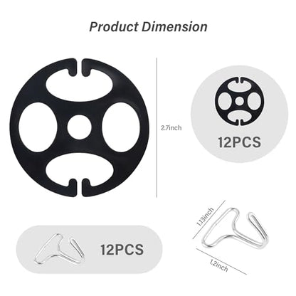 Stacool 24PCS Seat Covers for Cars Hooks,12 Plastic Car Seat Cover Chucks + 12 Metal Hooks for Car Accessories Seat Covers Replacement,Universal Car Fastener Kit Fit All Car Seat Cover