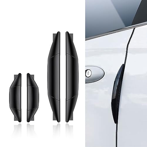 4 PCS Car Door Anti-Collision Strip, Rearview Anti-Impact Sticker, Door Protection Decorative Covers, Universal Car Side Door Edge Protector (Black)