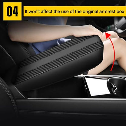 AOMSAZTO Console Covers for 2012-2015 Honda Civic Armrest Covers for Honda Civic Black with Carbon Fiber - color: black-2