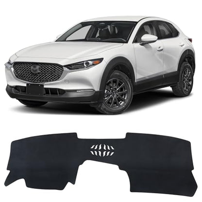 Dashboard Cover Mat for Mazda 2020-2025 2026 CX-30 CX30 Accessories (Without HUD) Black Flannel Material Anti-Slip Dash Cover Mat Sunshade Glare UV Rays Protector - size: for Mazda 2020-2026 CX-30 (Without HUD)