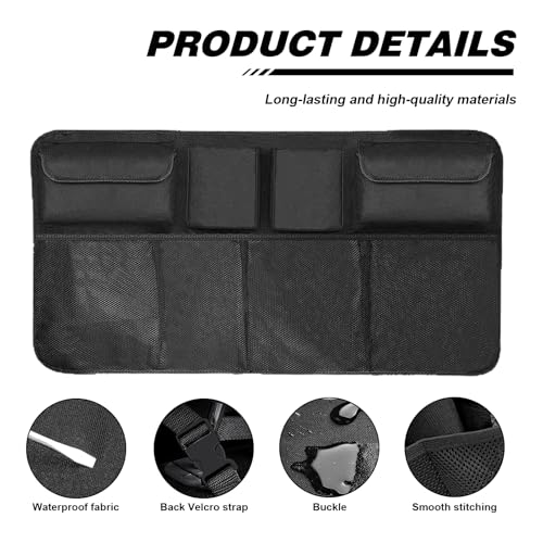 Car Trunk Organizer, Trunk Hanging Large Storage with Adjustable Straps, Waterproof Collapsible Cargo Storage Bag with 4 Pockets & 4 Mesh Pouches, Car Interior Accessories for SUV, Truck - size: Style1