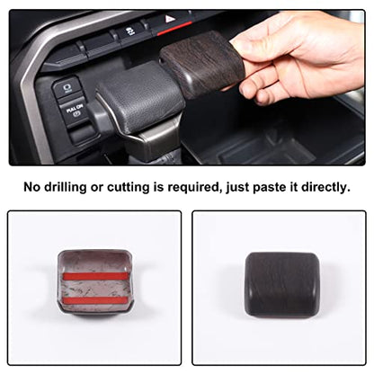 Aunginsy Car Gear Shifter Hand Brake Trim Cover Compatible with Toyota Tundra 2022+, Sequoia 2023+ & Tacoma 2024+, ABS Automatic Center Console Gear Shift Head Knob Scratch Protector Cover Accessories - color: Oak Grain Pattern(A)
