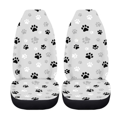 Pehede Car Seat Cover Dog Paw Print Front for Cars, Easy to Install Cover Set, Accessories Auto Trucks Van SUV,2 Packs - color: Multi09