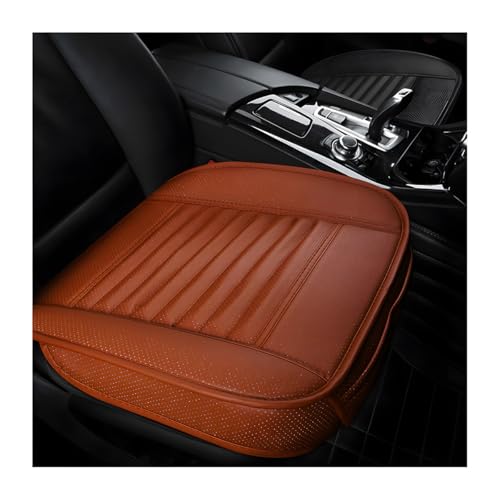 DXNQ Car Seat Cover, Bamboo Charcoal Leather Edge Wrapping Car Front Bottom Seat Covers, Anti-Slip Full Wrap Seat Cushion Covers for Car SUV Truck and Van, Car Accessories(Orange) - color: Orange, size: Bamboo Charcoal Leather