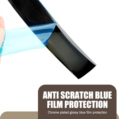 Car Molding Trim, 49Ft Glossy Black Car Side Moldings, Scratch-Proof Exterior and Interior Molding Trim, 0.24" Wide Self-Adhesive Window Trim Molding, Decorative Strip for All Vehicles (Black) - color: Black