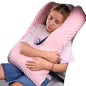 Travel Pillow for Kids Adult, Pillow for Car Sleeping Ultra Large U-Shaped with Removable Soft Cover Support Fix Neck and Body Sitting/Sleeping on The Trip (Pink) - color: Pink
