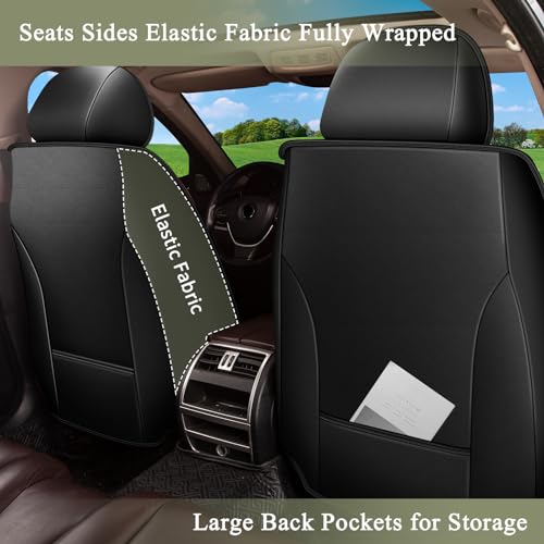 IKABEVEM Car Seat Covers Full Set for Honda CR-V CRV 2015-2025 2026-5 Seats- Breathable Cool Ice Silk Leather Seat Covers - Vehicle Seat Cushion (Black&Beige) - color: 099 Black&Grey, size: 27-CR-V-5 seat covers full set