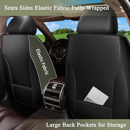 IKABEVEM Car Seat Covers Full Set for Honda CR-V CRV 2015-2025 2026-5 Seats- Breathable Cool Ice Silk Leather Seat Covers - Vehicle Seat Cushion (Black&Beige) - color: 099 Black&Grey, size: 27-CR-V-5 seat covers full set