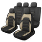3D Air Mesh Car Seat Covers Full Set,Breathable Seat Covers for Cars,Split Bench Compatible,Universal Fit for SUV,Vans,sedans, Trucks, Automotive Interior Covers(5-Seat Black/Beige)