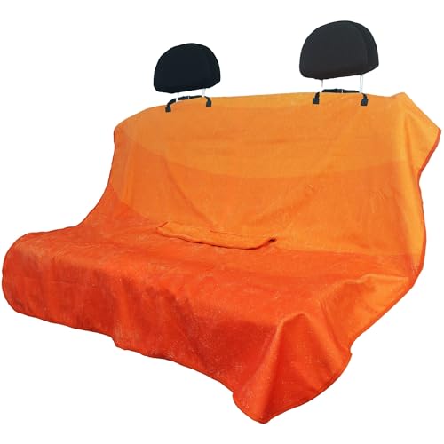 Waterproof Back Seat Cover for Dogs and Kids, Car Seat Protector Under Baby Car Seat, Child and Dog Car Seat Cover Blanket for Rear Bench(Orange, Rear Bench Seat Towel) - color: Orange, size: 1PC Rear Bench Seat Towel