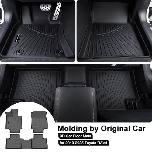 TPE Floor Mats for Toyota RAV4 2019-2025 All Weather Car Floor Liners Fit Toyota RAV4 Accessories Black - size: 2019-25|RAV4|floor mats