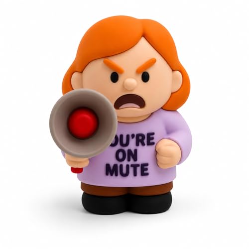 Miniature Desk Figurine – Cute & Quirky Office Decor for Desk, Shelf, or Workspace – Fun Tiny Collectible Statue for Adults, Coworkers, or Home Office Gift-On Mute - style: On Mute