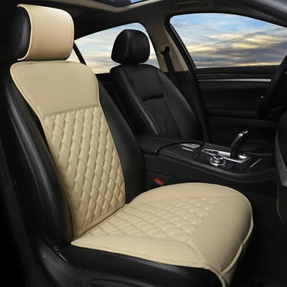 Black Panther Car Seat Cover, Luxury Car Protector, Anti-Slip Driver Seat Cover with Partial Backrest Coverage (Middle Part Only) (1 Piece, Beige) - color: 1Piece-Beige