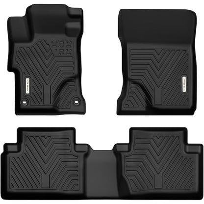 YITAMOTOR Floor Mats for 2012-2015 Honda Civic Sedan (Not for Coupe) & Civic Si EX EX-L HF Hybrid Hybrid-L LX Natural Gas SE, Black All-Weather Custom Fit Front 1st & 2nd Row Floor Liner Set - style: 12-15 civic 1st&2rd