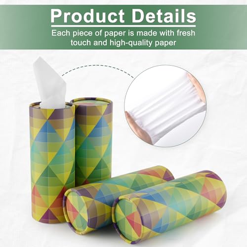 Car Tissue Holder, 4 Pack Car Cup Holder Facial Tissues with Travel Tissue Bag, Quick and Convenient Flower Combination Car Tissue Box(4 Canisters/200 Tissues) Yellow - Green - color: Yellow-Green