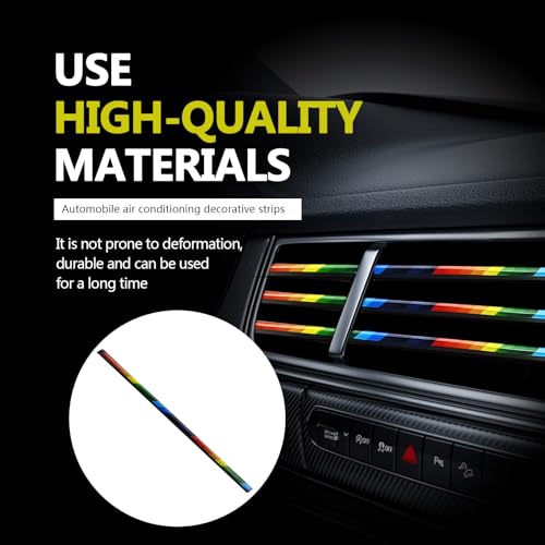 Automotive 20PCS Universal Car Air Conditioner Vent Trim Decoration Strip Bendable Vent Outlet Trim for Most Cars SUVs and Trucks with Straight Grilles, Rainbow - color: Rainbow