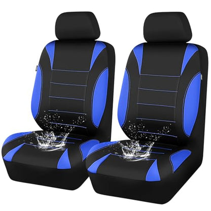 CAR PASS Neoprene Wetsuit Seat Covers, Waterproof Car Seat Covers Front with 5mm Composite EVA, Universal Fit for Car,Sedan SUV Trucks Anti Slip, Airbag Compatible(Black and Blue - color: Blue front