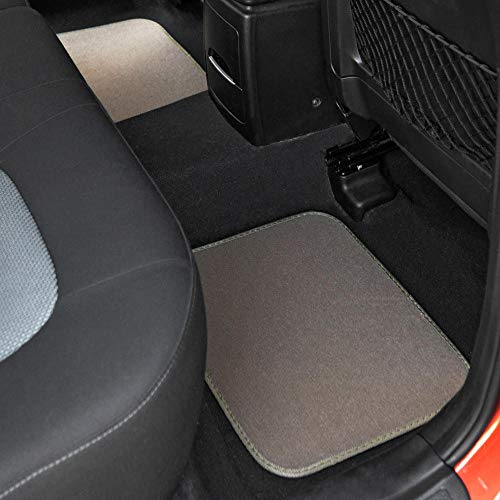 BDK Beige Heavy Duty Front & Rear Carpet Floor Mats Universal Liners for Car SUV Van & Truck, All Weather Protection with Anti-Slip Nibs, Fit Contours of Most Vehicles, MT-300-MB_carpvar