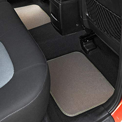 BDK Beige Heavy Duty Front & Rear Carpet Floor Mats Universal Liners for Car SUV Van & Truck, All Weather Protection with Anti-Slip Nibs, Fit Contours of Most Vehicles, MT-300-MB_carpvar