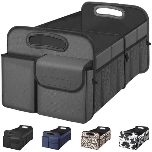Car Trunk Organizer, Car Storage Organizer with Large Capacity Waterproof Collapsible Trunk Organizer for Car Suv/Jeep/Sedan (Grey, Standard) - color: Grey, size: Standard
