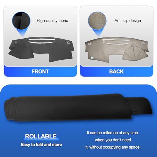 Leather Dashboard Cover Compatible with Toyota Camry XV40 2007-2011 – PU Leather Dash Mat, Easy Clean UV Protection, No Glare Interior Accessory