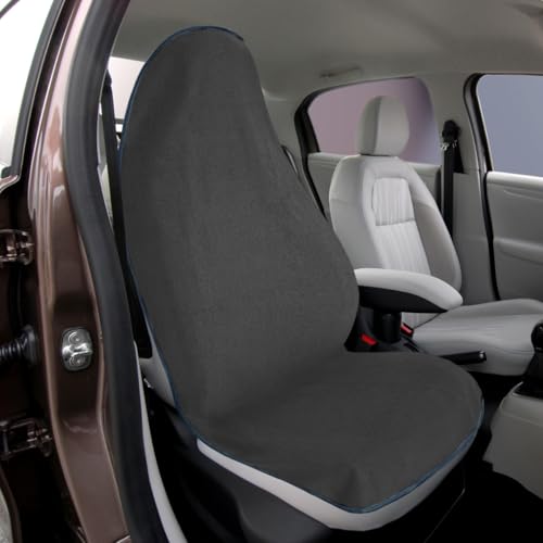 Waterproof Sweat Towel Car Seat Cover Protector, Universal Anti-Slip Automotive Front Seat Cover, Washable Vehicle Seats Protector Accessories for Car, SUV, and Truck(Gray) - color: Gray