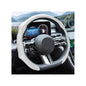 Zpana Carbon Fiber Car Steering Wheel Cover, Leather Non-Slip Vehicle Steering Wheel Cover for 14.5-15 Inch, Comfortable Auto Interior Protector Decoration Accessories, Universal Fit(White)