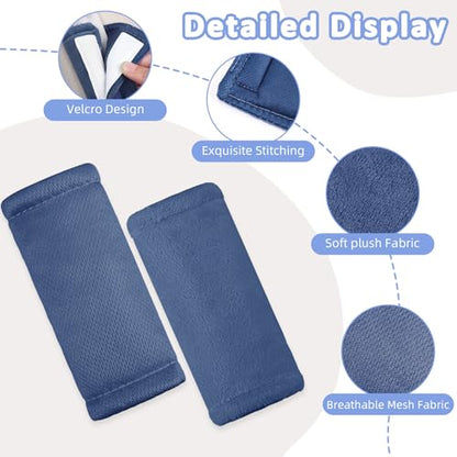 SWESEN Baby Car Seat Strap Covers, 3 Piece Soft Car Seat Strap Shoulder Pads for Baby Girls Boys, Double-Sided Use carseat Straps Covers for Stroller, Car Seats, Pushchair, Navy Blue - color: navy blue