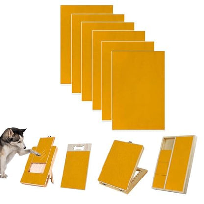 Dog Door Scratch Protector,Dog Nail File Board, Door Protector for Dog Scratching,self-Adhesive Instead of Emery Paper (13x9inch, Yellow)