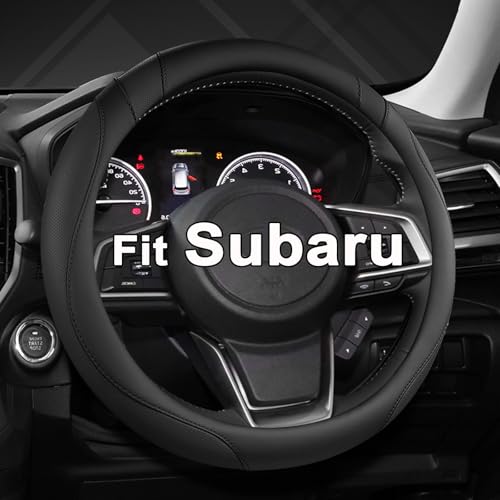 West Llama Customized Auto Car Steering Wheel Cover for Subaru Forester,Outback,Crosstrek,Impreza,Legacy,14.5-15 inch (Black-Standard Size) - color: A-Black