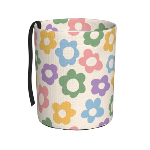 Vintage Groovy Flowers Car Trash Can Small Portable Car Garbage Bag for Back Front Seat RV's Camping Accessories - color: Vintage Groovy Flowers1