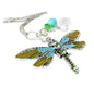 Turquoise Dragonfly Rear View Mirror Car Charm - Crystal Sun Catcher for Car - Dragonfly Ornaments for Women