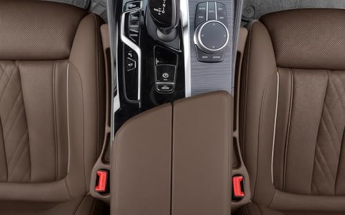 Car Seat Gap Filler, 2-Pack No Drop Seat Guard Universal Fit Car Seat Gap Plug Anti-Drop with Storage, Fill The Gap Between Seat and Console, Auto Accessories for SUV Truck Sedan - color: Chestnut