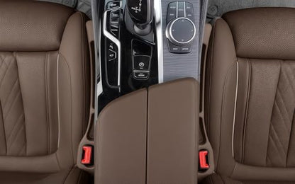 Car Seat Gap Filler, 2-Pack No Drop Seat Guard Universal Fit Car Seat Gap Plug Anti-Drop with Storage, Fill The Gap Between Seat and Console, Auto Accessories for SUV Truck Sedan - color: Chestnut