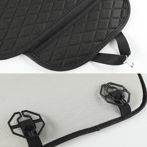 Linen Car Seat Covers,Bottom Seat Covers for Cars Include 2 Piece Front Driver Seat Pad Mat Universal Fits 90% Vehicles,SUVs,Cars,Sedans(2Piece-Black)