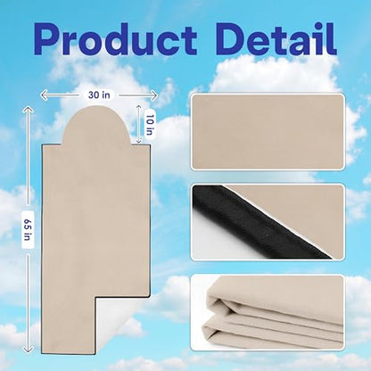 2 Pack Car Seat Towel Covers, Sweat Protector for Front Seats, Premium Thickened Microfiber with Elastic Strap, Breathable & Quick Dry, Machine Washable Cover for Gym Running Beach Universal Fit Beige - color: Beige