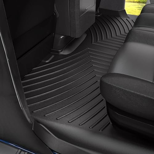 OEDRO Floor Mats Fit for 2015-2025 2026 Ford Mustang, Unique Black TPE All-Weather Guard Includes 1st and 2nd Row: Front, Rear, Full Set Liners - style: 15-21 Ford Mustang