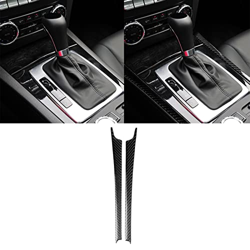 for Mercedes-Benz C-Class W204 2007-2013 Real Soft Carbon Fiber Central Control Gear Shift Panel Frame Strip Center Console Cover Trim Decoration Sticker Car Interior Accessories - color: Gear Shift Strip