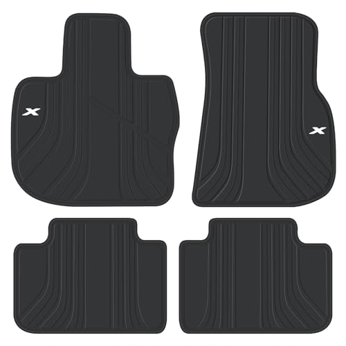 Car Floor Mat for BMW X3 G01 X4 G02 Custom Fit 2018 2019 2020 2021 2022 2023 2024 Black White Rubber Auto Floor Liners Set All Weather Protection Heavy Duty Odorless - color: Black/White, size: 18-24 BMW X3 Floor Mats