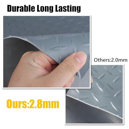 Garage Floor Mat, PVC Flooring Roll Thickened Garage Mats, Heavy Duty Parking Mat Waterproof Nonslip Floor Protector for Car, Trailer, SUV, Basement, Gym (Grey) (8 Feet x 12 Feet)