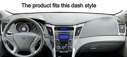 Dash Cover Mat Custom Fit for Hyundai Sonata 2011 2012 2013 2014 with Cutout for Speakers, Dashboard Cover Pad Protector (11-14 Charcoal Gray) F81 - color: 11-14 Charcoal Gray